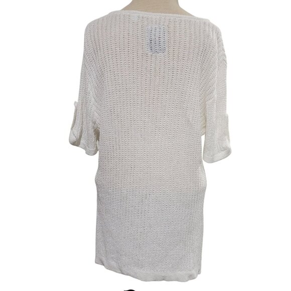 Daniel Buchler Crochet Knitted boho Swim Cover Up Beach Bohemian Sexy Sheer - Picture 4 of 10